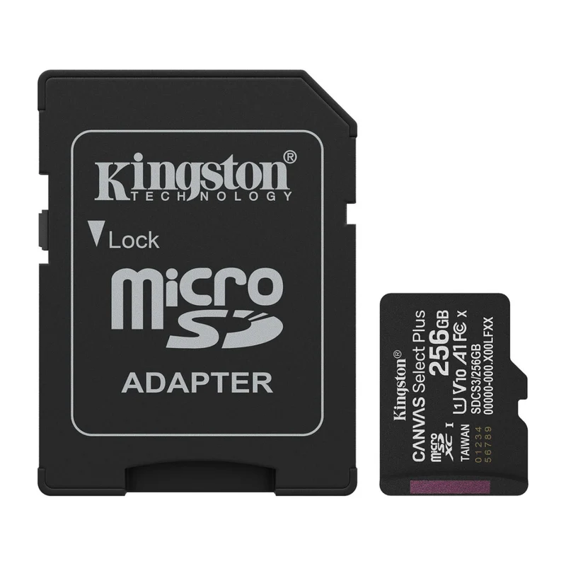 Kingston Tarjeta de Memoria 256GB MicroSDHC con Adaptador Canvas Select Plus UHS-I, SDCS3/256GB