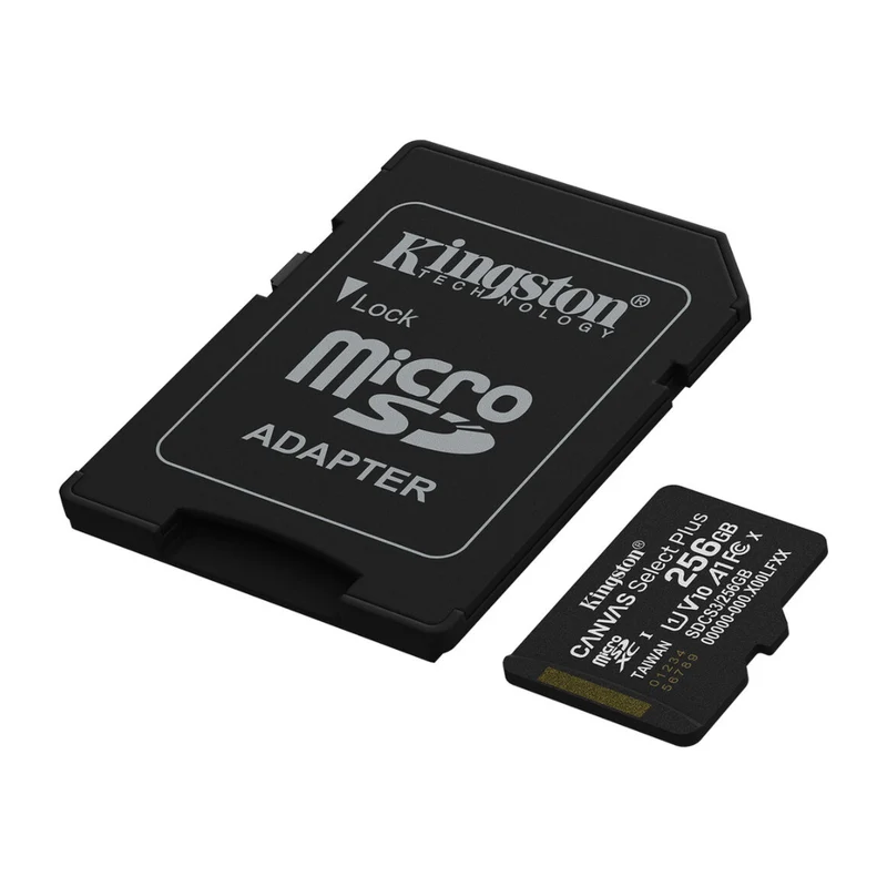 Kingston Tarjeta de Memoria 256GB MicroSDHC con Adaptador Canvas Select Plus UHS-I, SDCS3/256GB