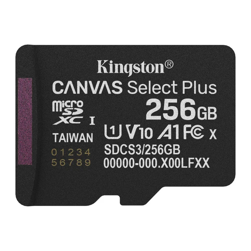Kingston Tarjeta de Memoria 256GB MicroSDHC con Adaptador Canvas Select Plus UHS-I, SDCS3/256GB