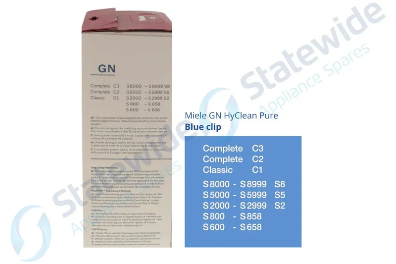 MIELE GN 3D Vacuum BAGS(BLUE-4 bags/2 filters)-Genuine-was 12281680/9917730