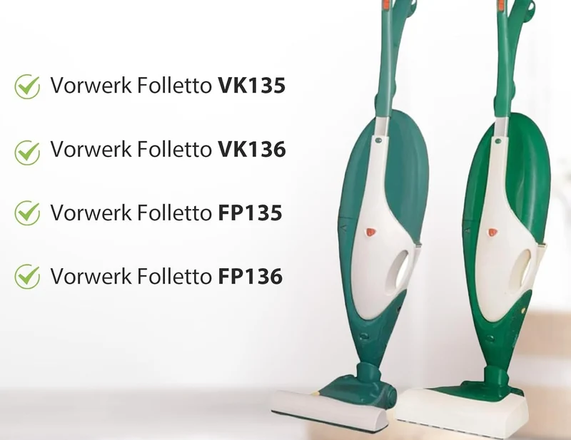 Conjunto de 12 Bolsas de Tela para Aspiradora Vorwerk Compatible con Modelos 135, 136, 135SC, VK136