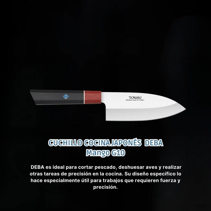 Cuchillo Cocina Profesional TOKYSU - Cuchillos Cocina Japones DEBA de Acero Inoxidable de 67 capas 16 cm - Mango G10