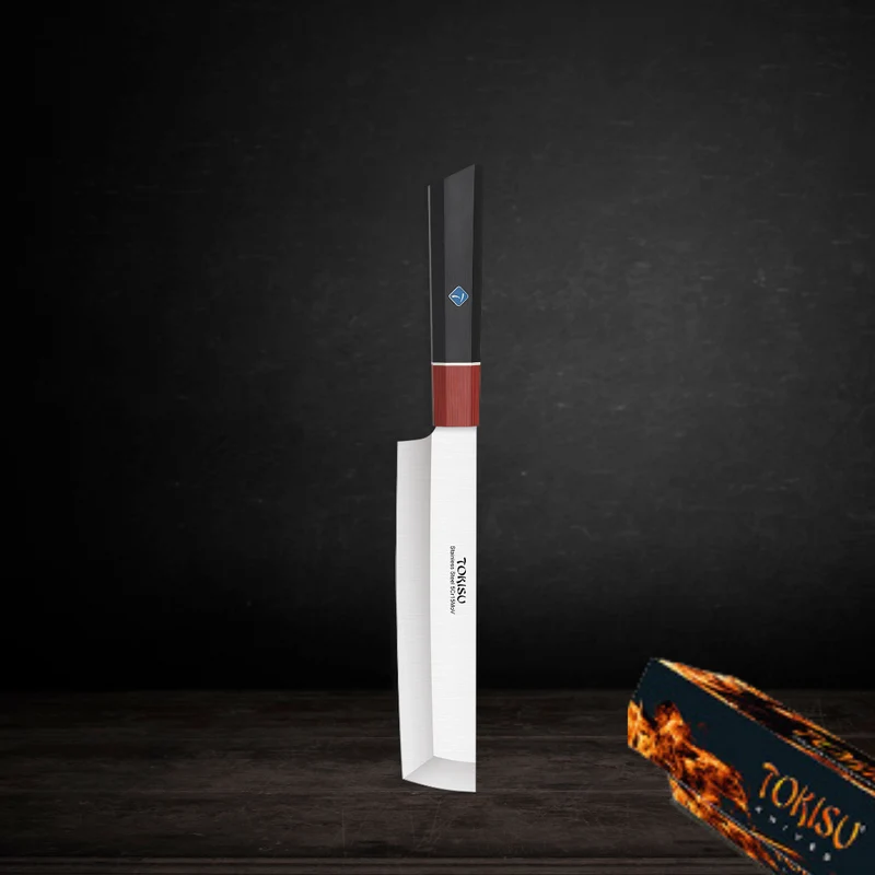 Cuchillo Cocina Profesional TOKYSU - Cuchillos Cocina Japones NAKIRI de Acero Inoxidable de 67 capas 18 cm- Mango G10 DAMASCO