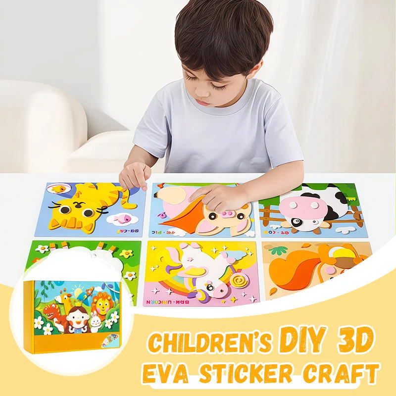🧩🎨„Pasidaryk pats“ 3D EVA lipdukų rankdarbiai vaikams🎁-LT