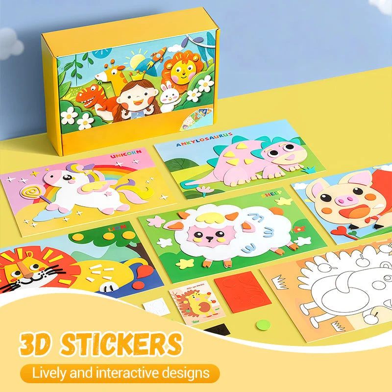 🧩🎨„Pasidaryk pats“ 3D EVA lipdukų rankdarbiai vaikams🎁-LT