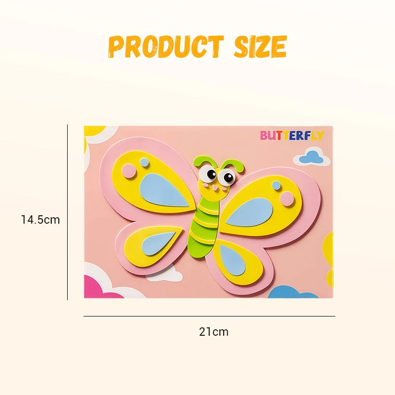 🧩🎨„Pasidaryk pats“ 3D EVA lipdukų rankdarbiai vaikams🎁-LT