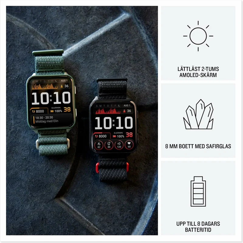 Smartwatch GARMIN 010-02980-02 Negro Pizarra 2"