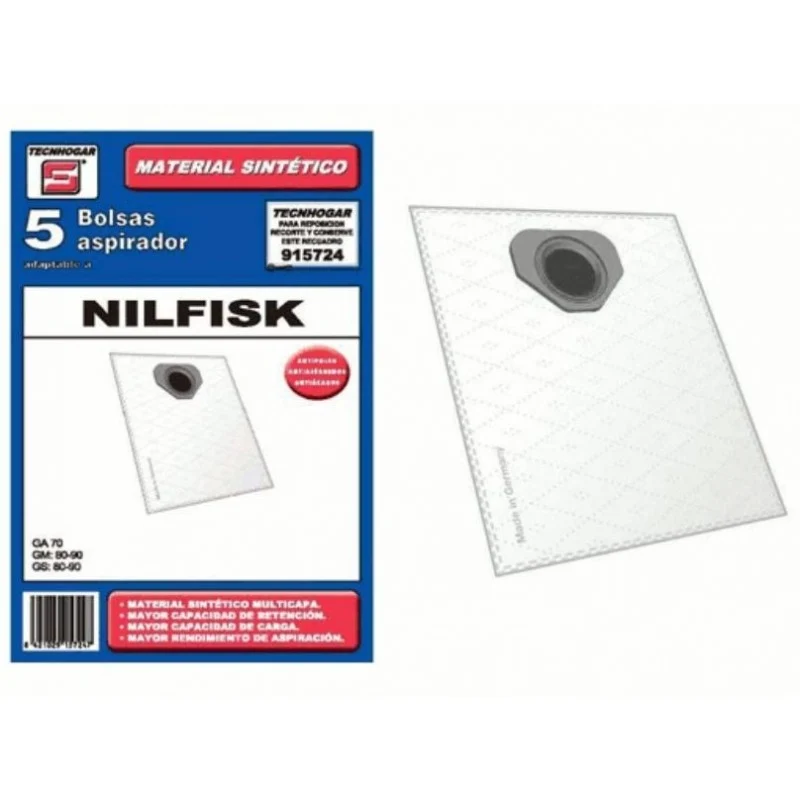 Bolsa sintetica aspirador Nilfisk 5 UNIDADES 915724