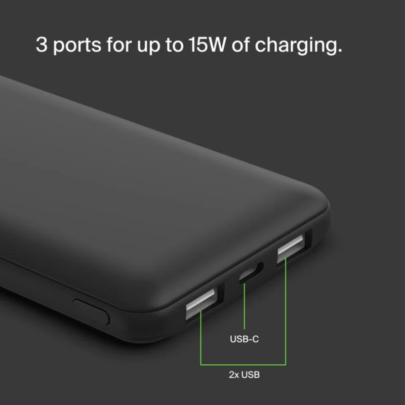 Belkin Power Bank Batería Externa Alámbrica 10,000mAh, BPB011btBK-RF