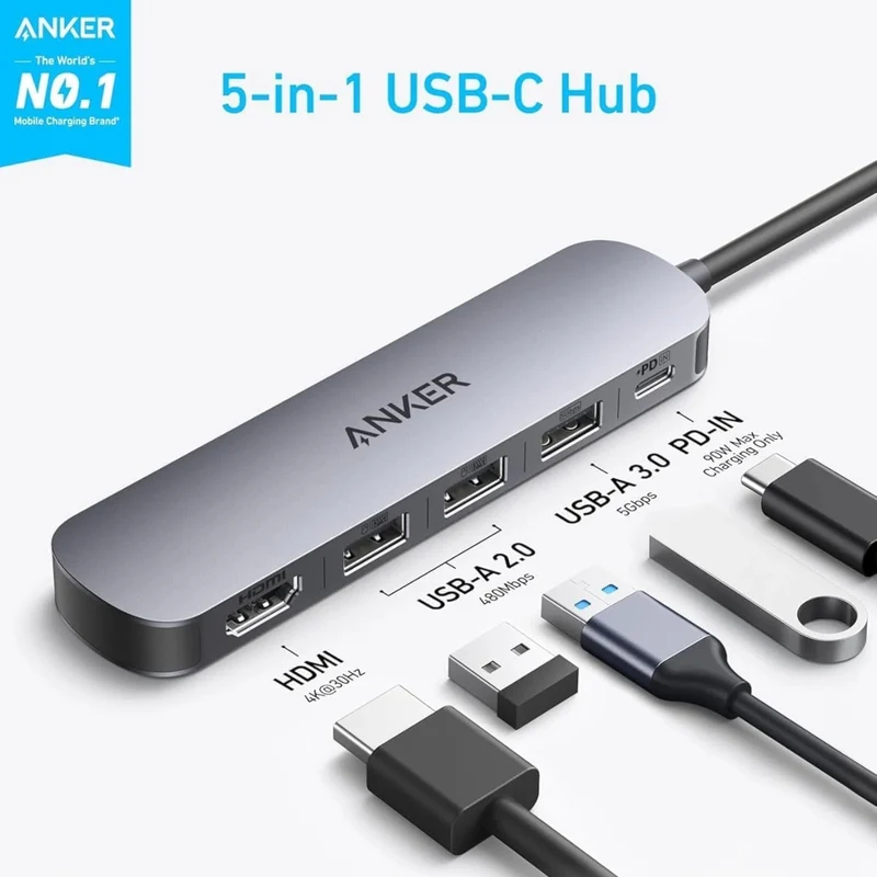 Anker Hub Multipuerto USB-C 5 en 1, A8357HA0