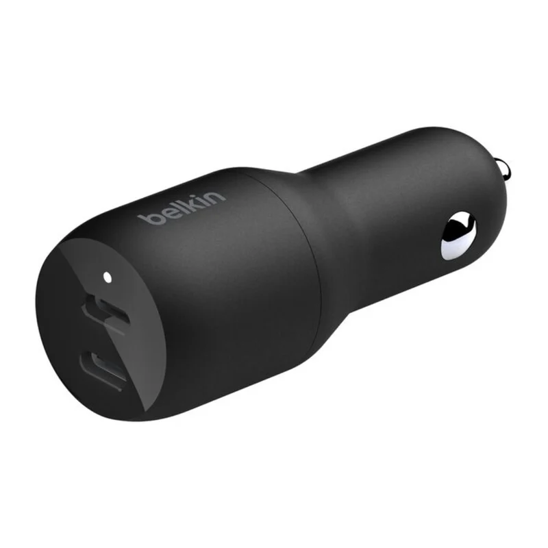 Belkin Cargador para Carro Dual USB-C 36W BoostCharge, CCB002BTBK