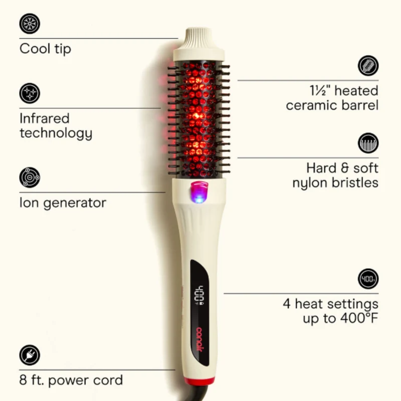 Conair Cepillo Eléctrico Térmico Infrarrojo LED para Cabello, BC99