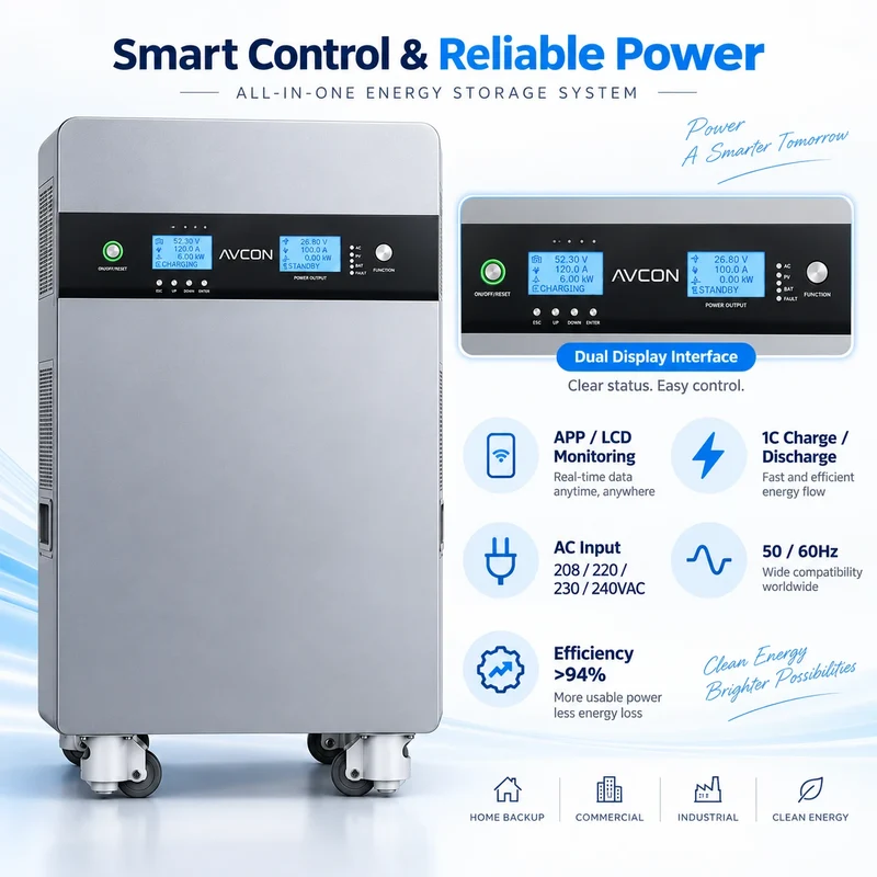 Sistema de almacenamiento de energía autónomo todo en uno con ruedas de 16.08 kWh y 5 kW