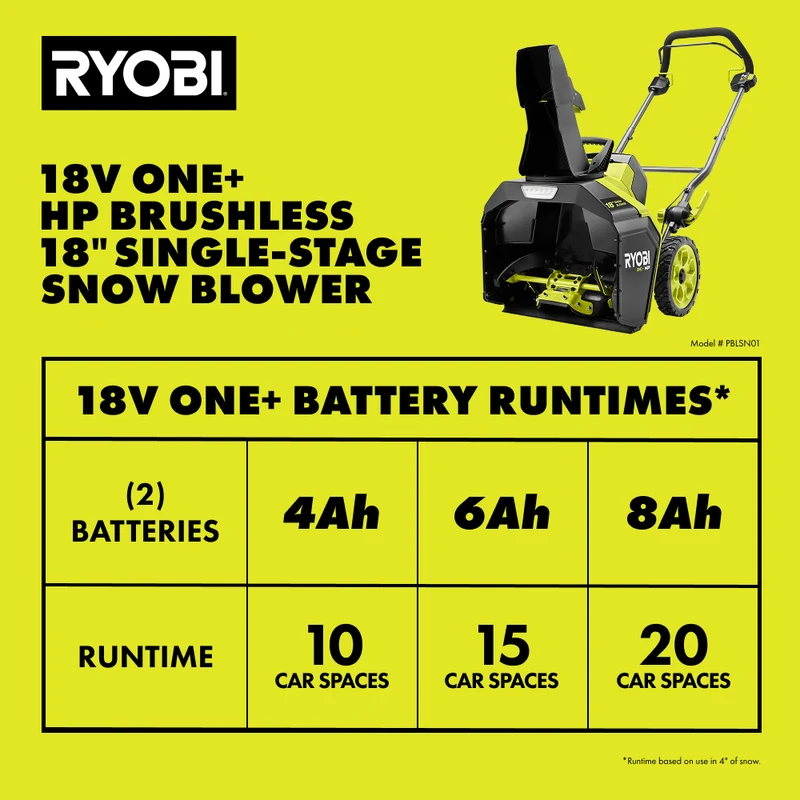 18V ONE+ HP Brushless 18" Single-Stage Snow Blower