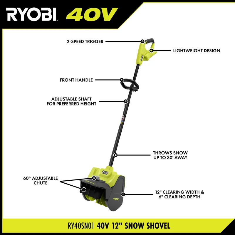 40V 12" Snow Shovel Kit