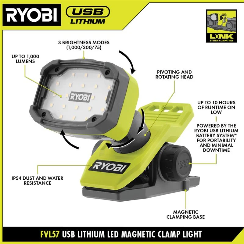 USB Lithium Magnetic Clamp Light Kit