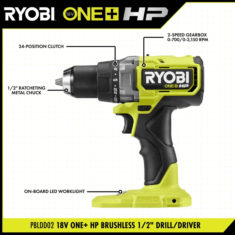 18V ONE+ HP Brushless 1/2" Drill/Driver