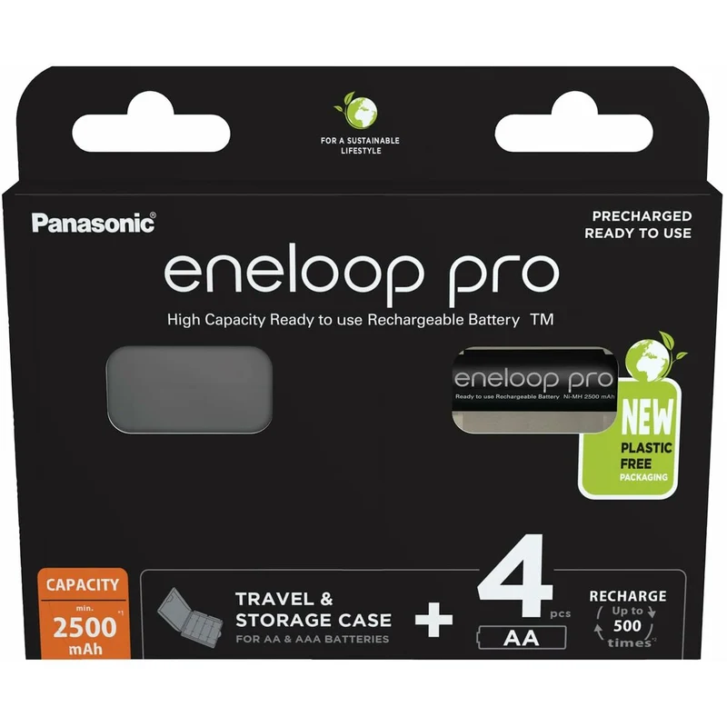 Pilas Recargables Panasonic BK-3HCDE/4CP+CASE