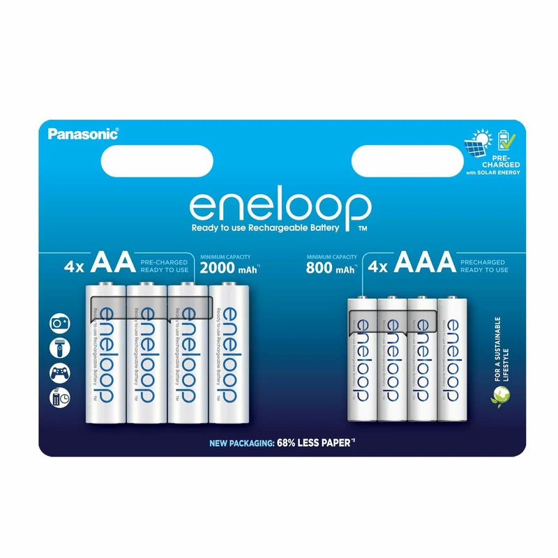 Pilas Recargables Panasonic BK-3MCDE+4MCDE/8CP