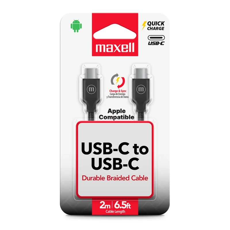 Maxell Cable Carga Rápida USB-C a USB-C, 348588
