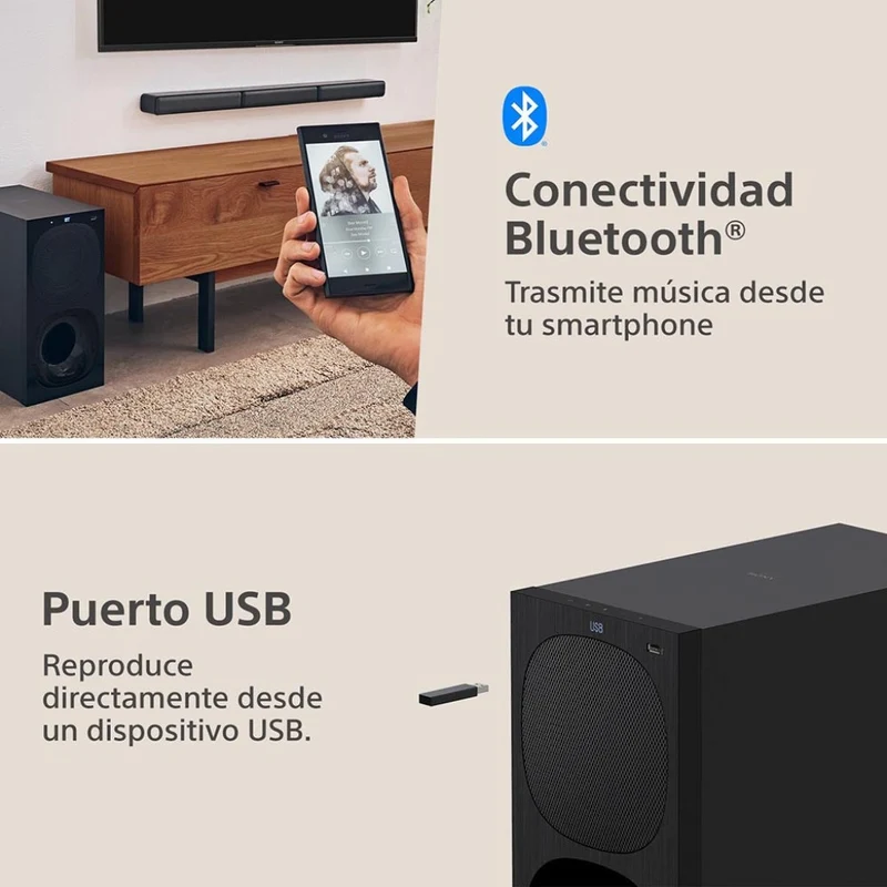 Sony Barra de Sonido 5.1 Canales con Parlantes Inalámbricos, HT-S40R/Z