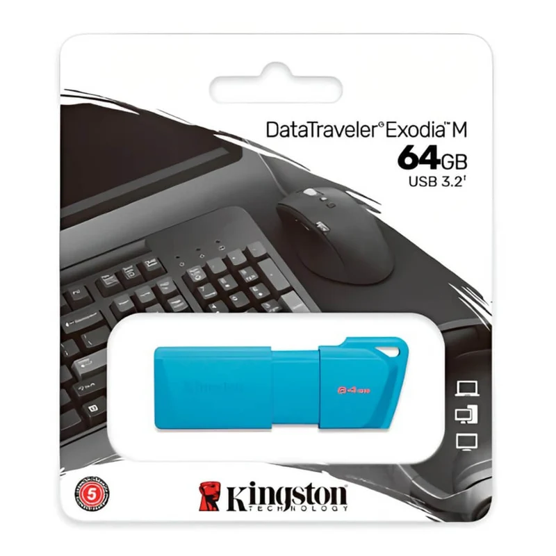 Kingston Memoria Flash USB 3.2 Gen 1 Neón 64GB, KC-U2L64-7 MM