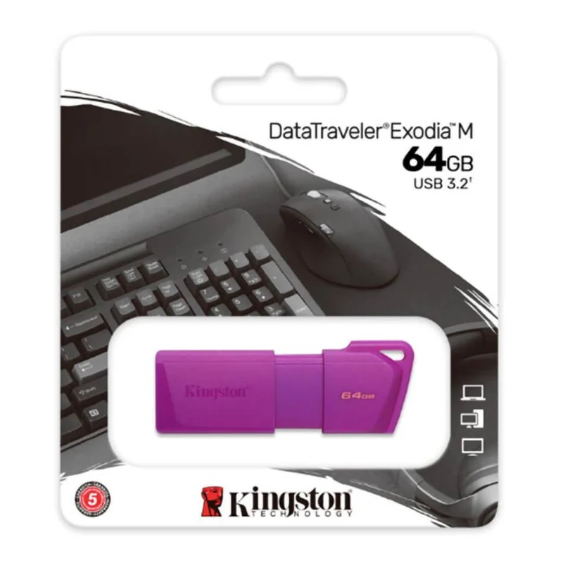 Kingston Memoria Flash USB 3.2 Gen 1 Neón 64GB, KC-U2L64-7 MM
