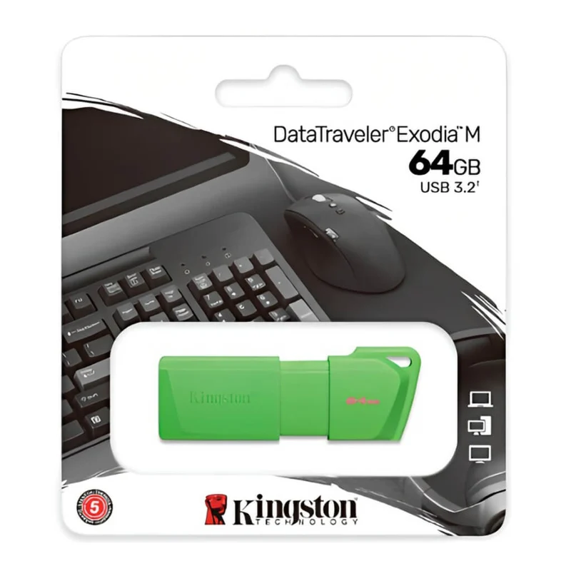 Kingston Memoria Flash USB 3.2 Gen 1 Neón 64GB, KC-U2L64-7 MM