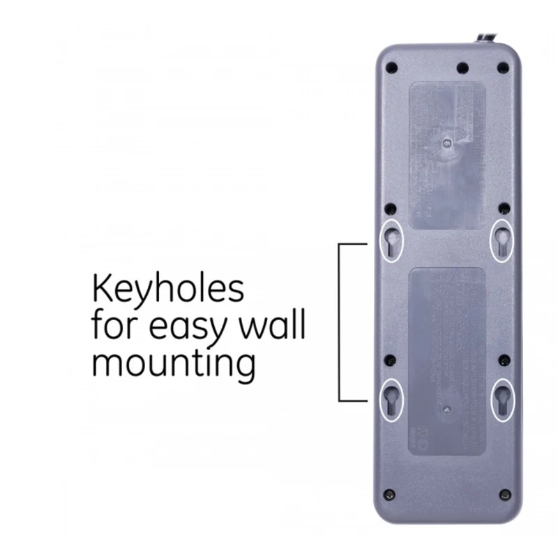 GE Protector de Picos 7 Salidas 2 USB, 0.9 Metros