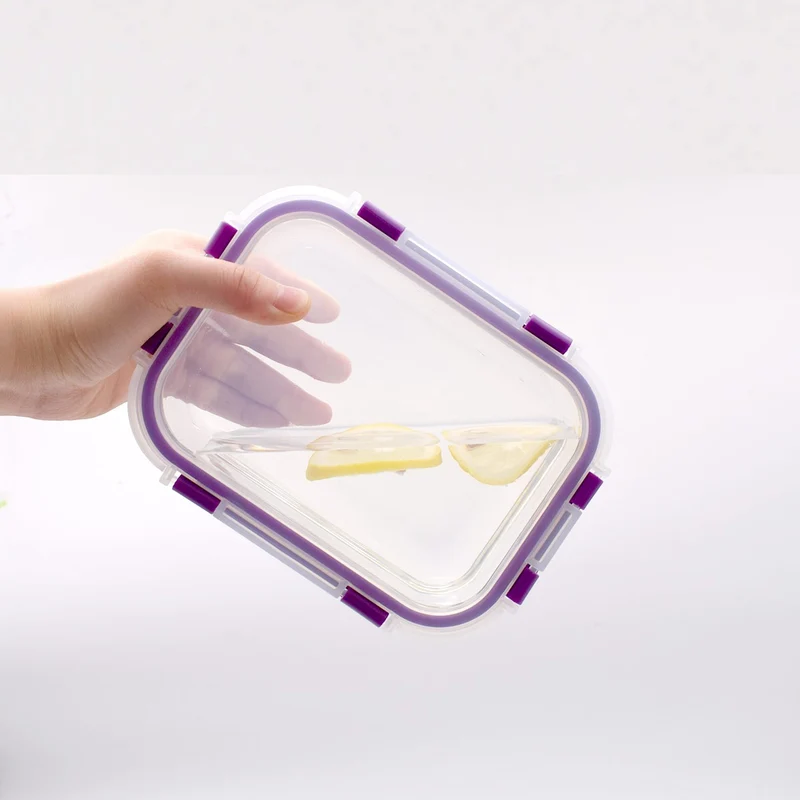 Recipientes de Cristal para Alimentos - 8 Piezas (4 recipientes y 4 tapas) - Apto para lavavajillas, Microondas y congelador - a