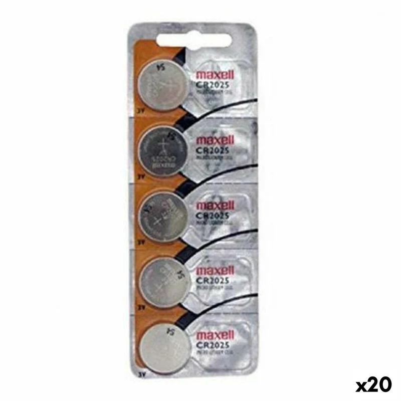 Pilas de Botón de Litio Maxell 3 V CR2025 (5 Piezas) (20 Unidades)