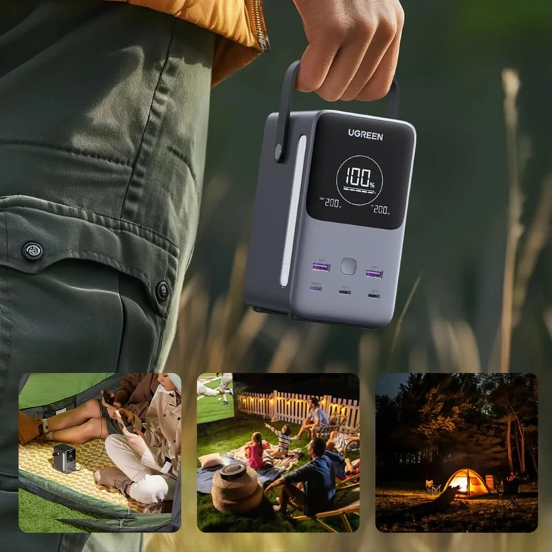 Ugreen Power Bank Batería Externa Carga Rápida 5 Puertos 48,000 mAh 300W, 25286