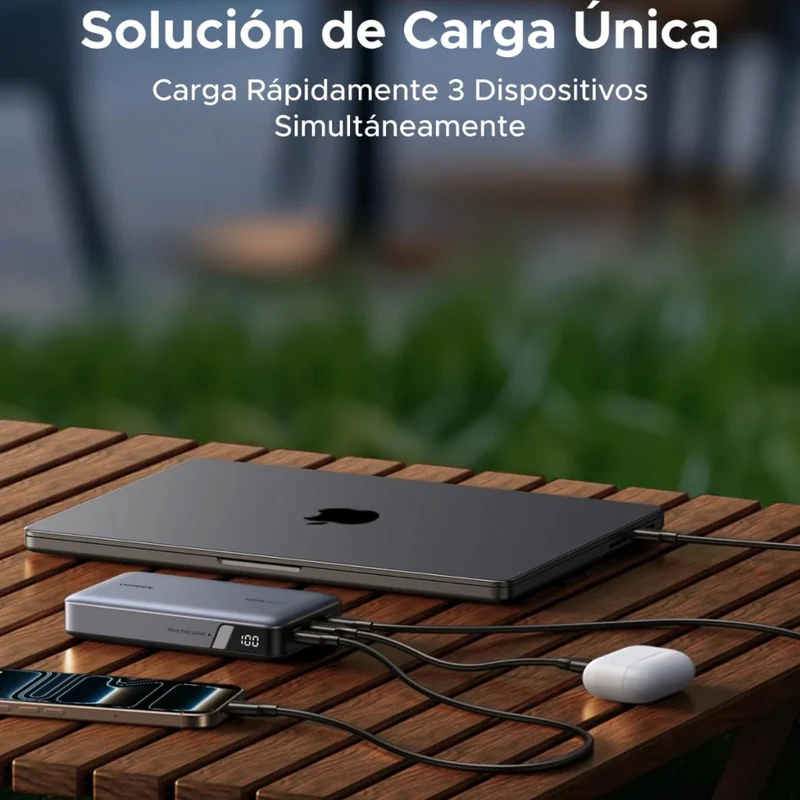Ugreen Power Bank Batería Externa Carga Rápida USB C con Pantalla LED 20,000 mAh 100W, 25188