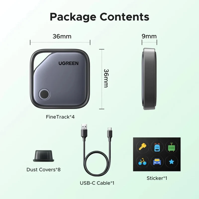 Ugreen Localizador Smart Bluetooth Finetrack G Compatible con Google Find Hub, 65543