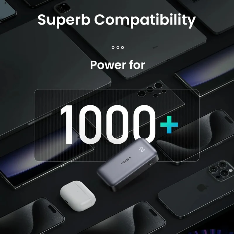 Ugreen Power Bank Batería Externa Carga Rápida USB C/USB A 10,000 mAh 30W, 25185
