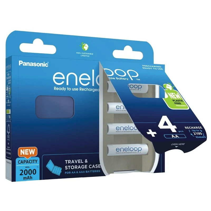 Pilas Recargables Panasonic BK-3MCDE/4CP+CASE