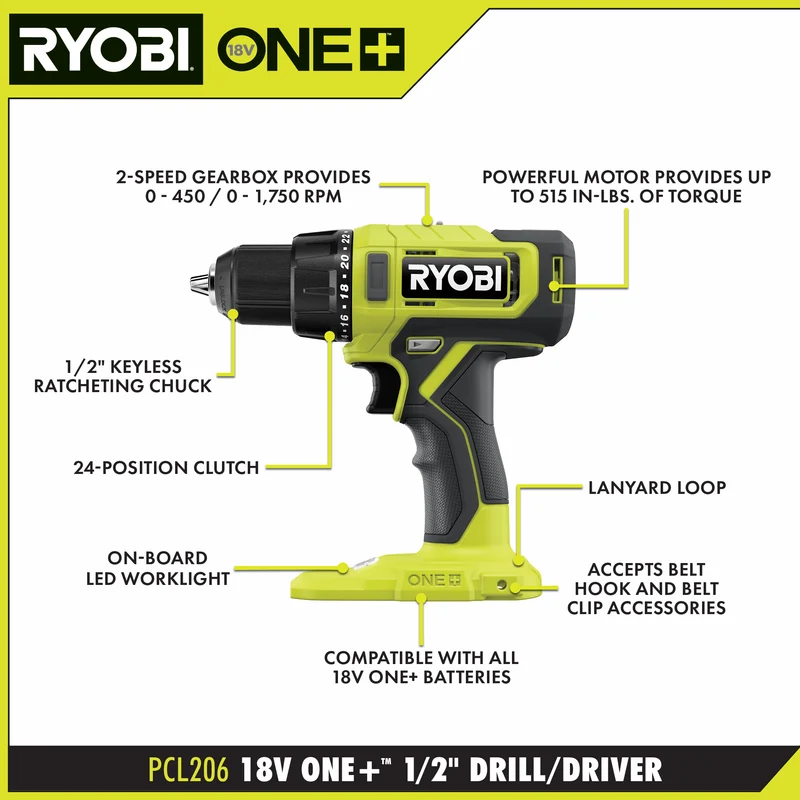 18V ONE+ 1/2" Drill/Driver