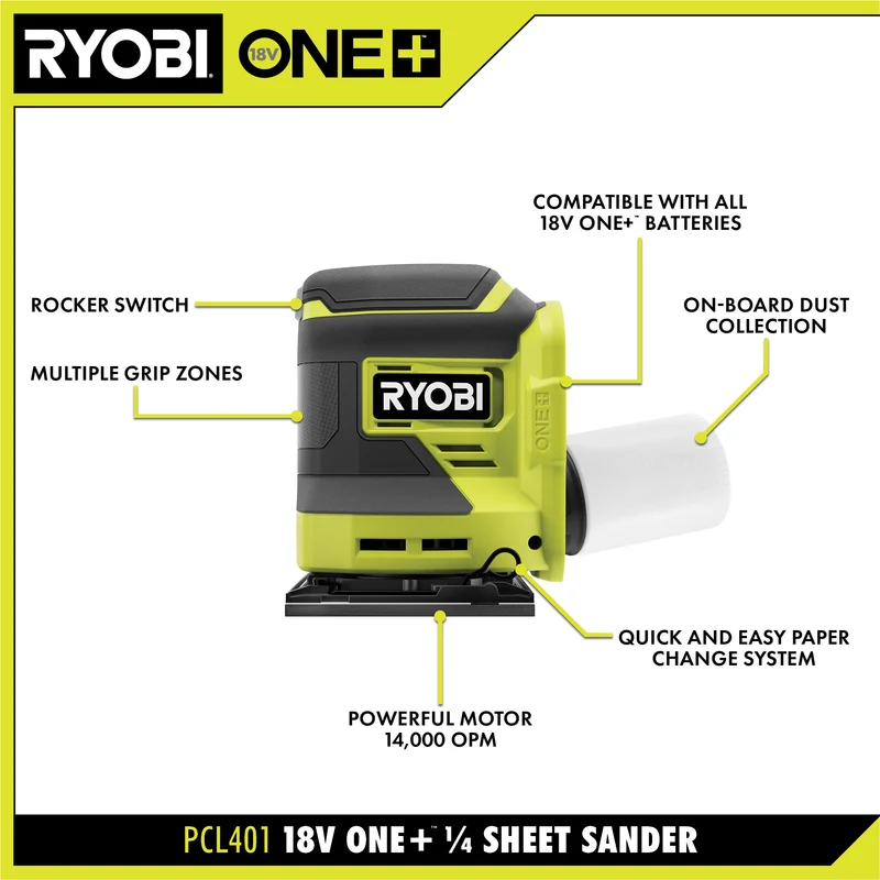 18V ONE+ 1/4 Sheet Sander