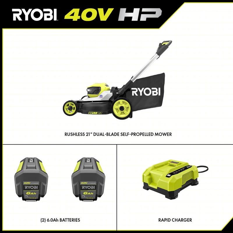 40V HP Brushless 21" Self-Propelled Multi-Blade Mower Kit