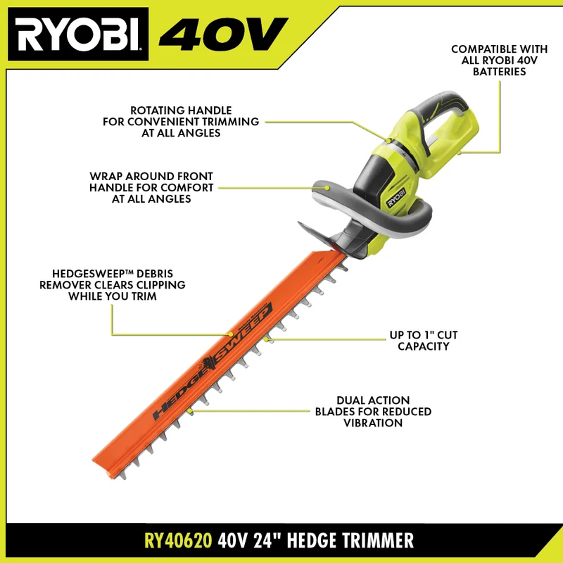 40V 24" Hedge Trimmer