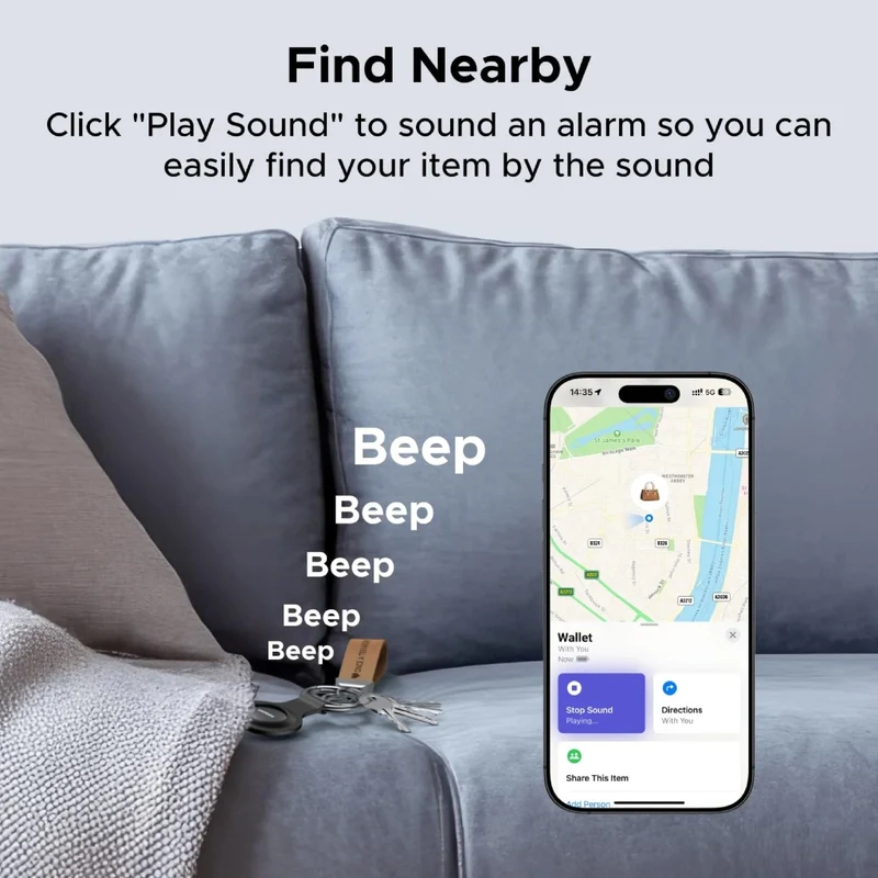 Ugreen Localizador Smart Bluetooth Compatible con iOS CM520, 60387