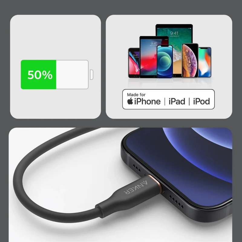 Anker Cable de Carga PowerLine III Flow USB-C a Lightning, 6 Pies