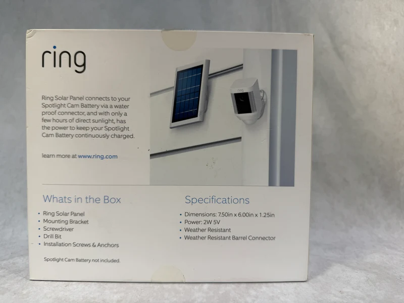 Ring Solar Panel for Spotlight Cam Battery - New in Open Box
