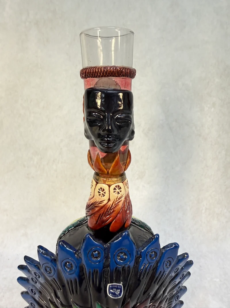 Grupo Corona Aztec Eagle Warrior Tequila Decanter Shot Glass