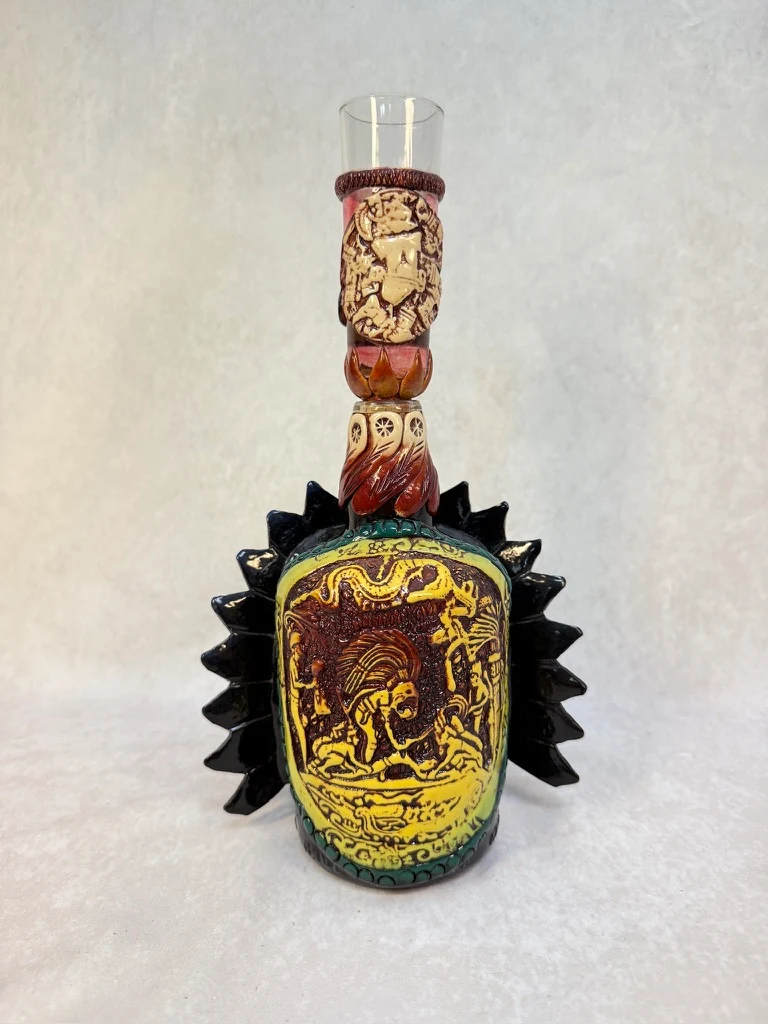 Grupo Corona Aztec Eagle Warrior Tequila Decanter Shot Glass