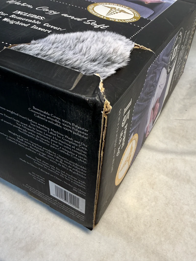 Morgan Home Fashions Faux Fur Weighted Blanket, Gray, 15 lb., 52" x 72" - Brand New!