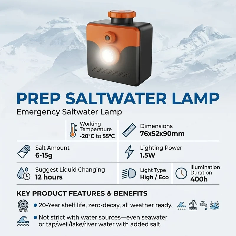Aqua Charge Salt Water Emergency Lamp