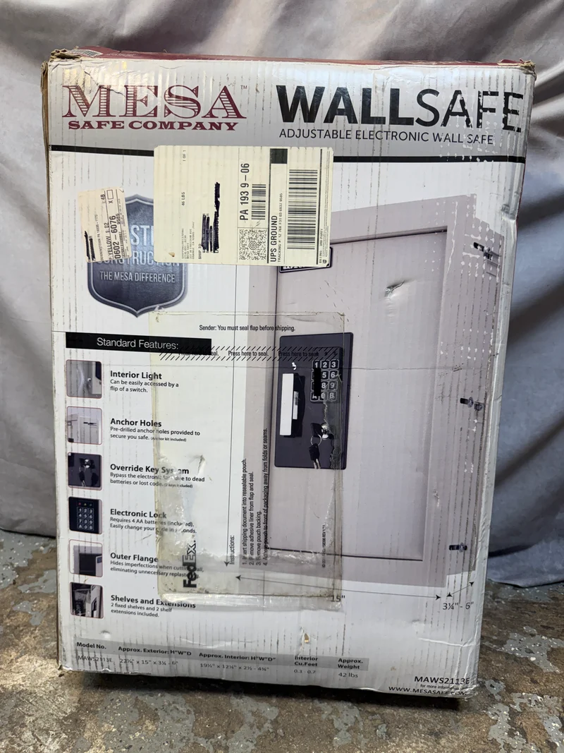 Mesa Adjustable Electronic Wall Safe MAWS2113E - Brand New!