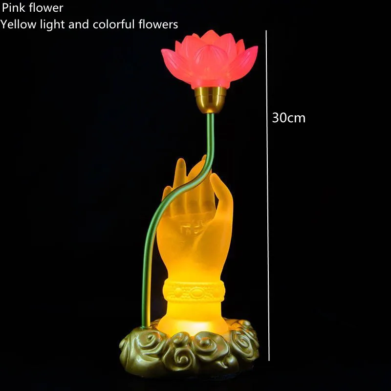 Sacred Lotus Hand Crystal Lamp