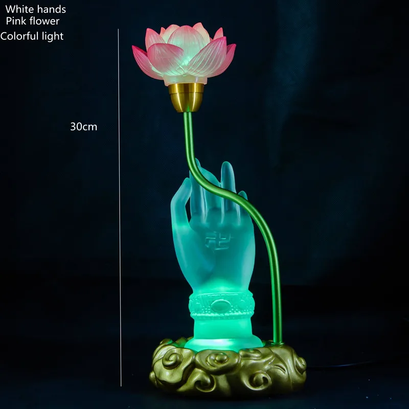 Sacred Lotus Hand Crystal Lamp